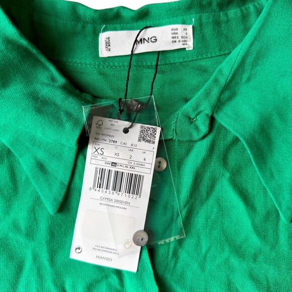 MANGO NWT green tailored linen button up shirt - Picture 1 of 4